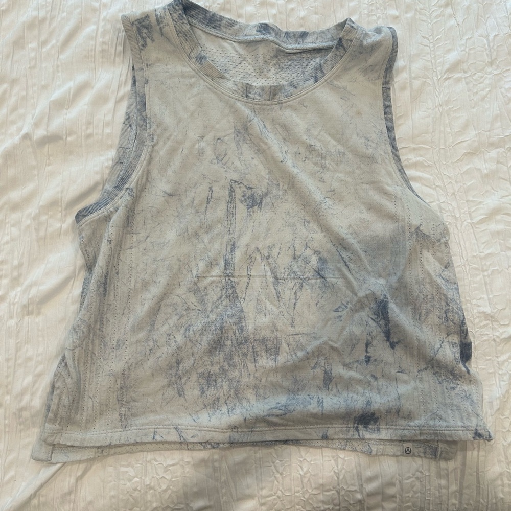 lululemon athletica Blue Tie-Dye Muscle Tee